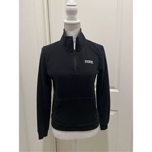 Victoria's Secret PINK black half zipper sweatshirt